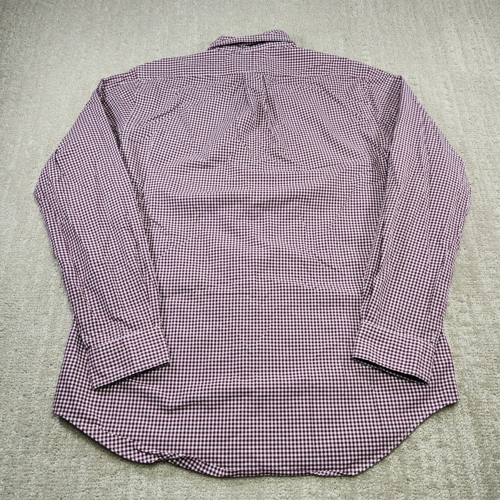 Polo Ralph Lauren Shirt Men Medium Gingham Check Maroon Button Down Classic Fit - Picture 8 of 9